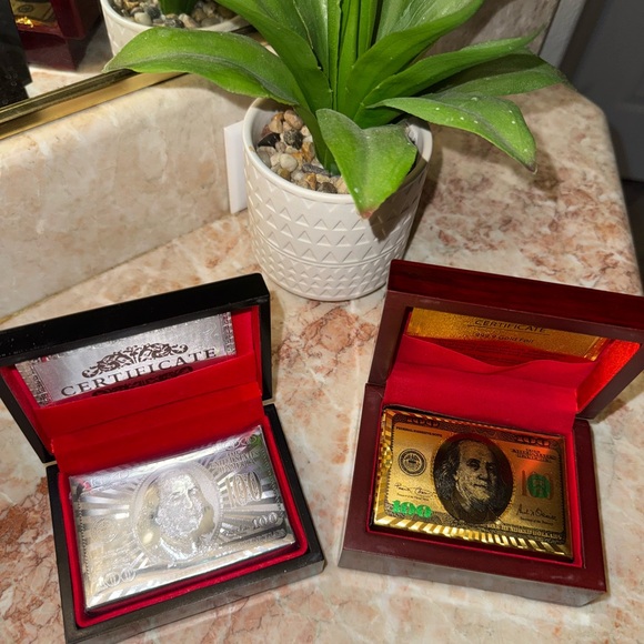 Two Sets of 999.9 24KT Gold Playing Cards in Gift Boxes - Picture 1 of 4